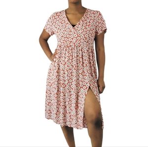 Madewell Clara Midi Red Floral Daisies Dress